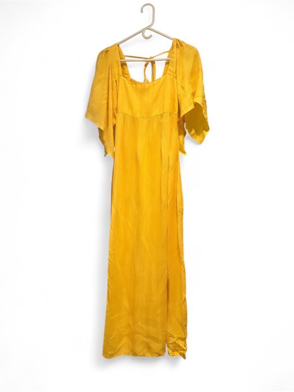 Yellow Tie-Back Maxi Dress - CaCay